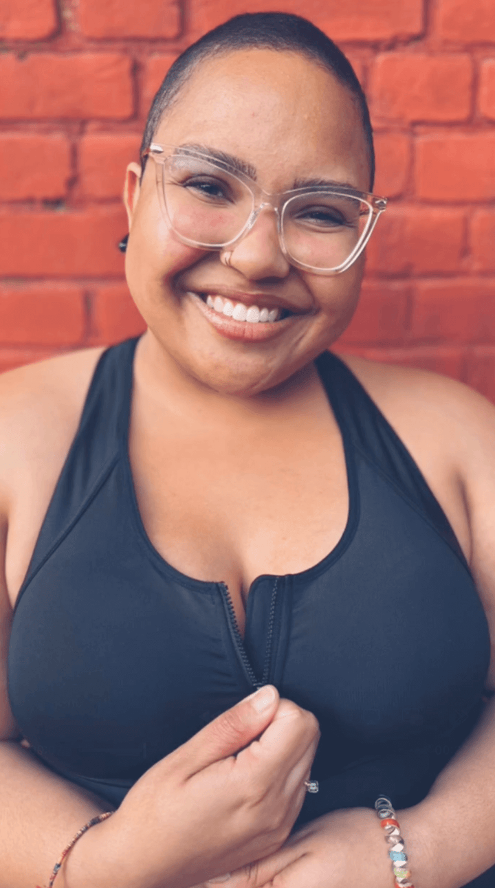 Hero Mastectomy Sports Bra With Front Closure Black