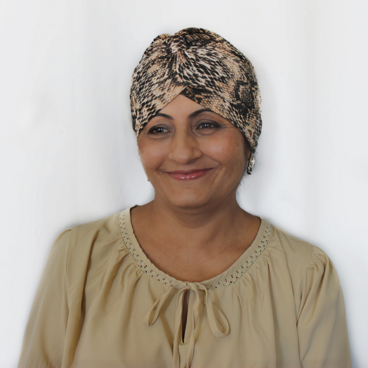 CRT - Reptile Print Pleated Cotton Turban