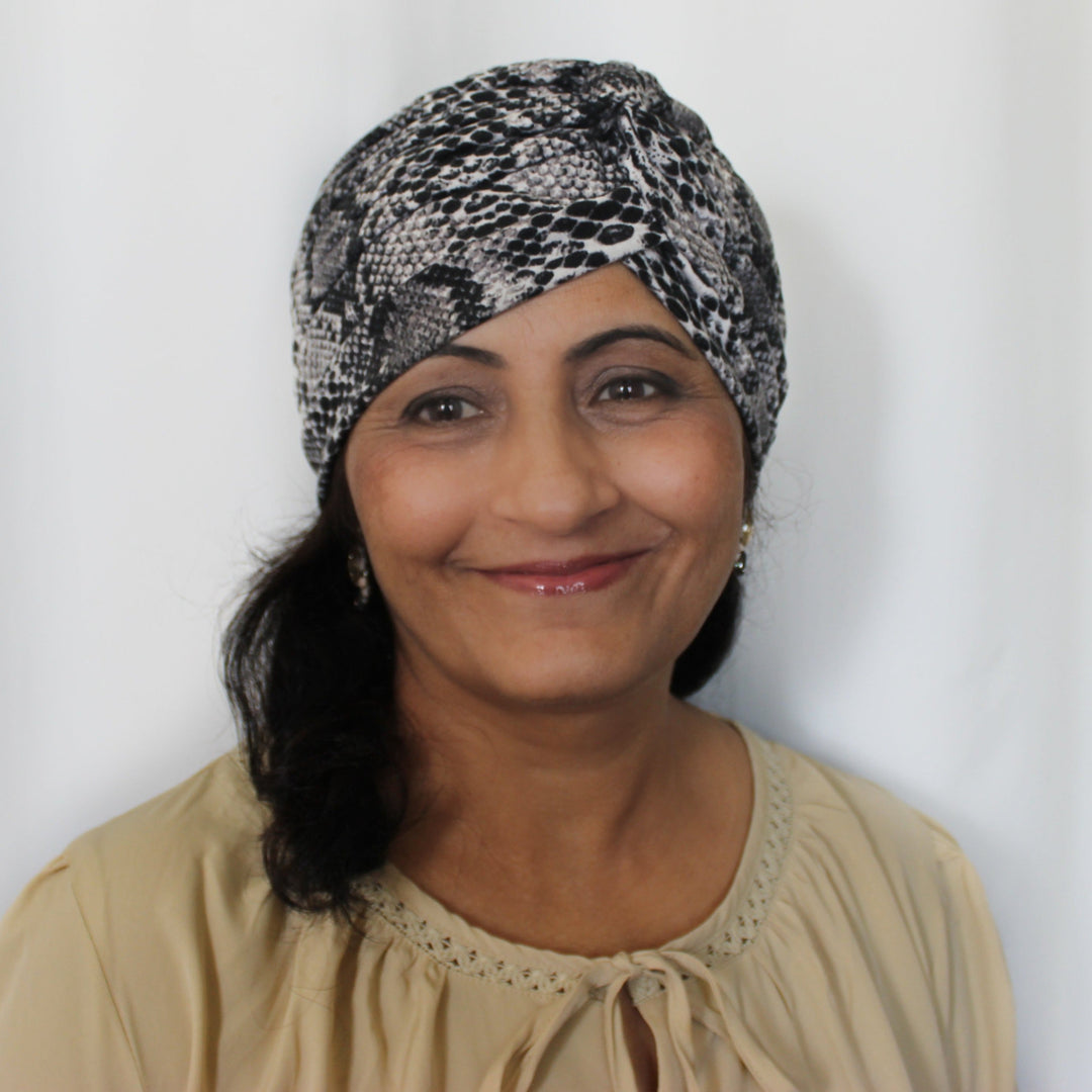 CRT - Reptile Print Pleated Cotton Turban