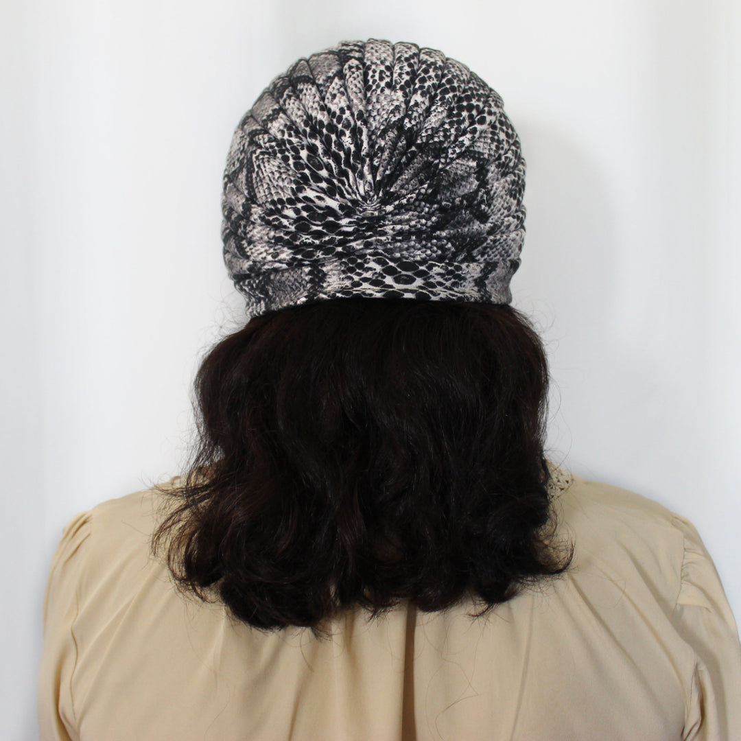 CRT - Reptile Print Pleated Cotton Turban