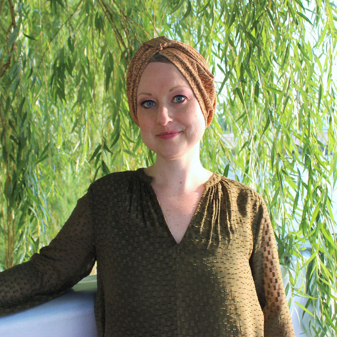 CRT - Leopard Print Raised Cotton Blend Turban
