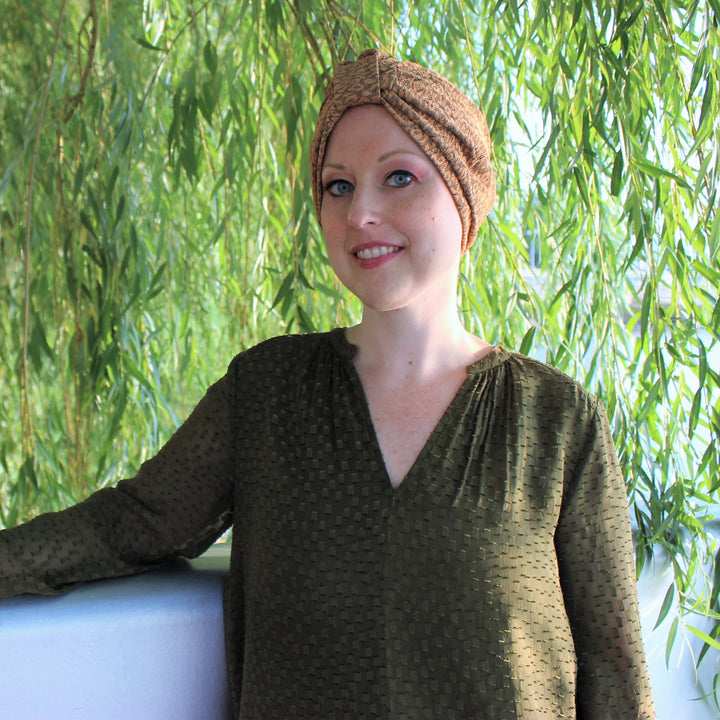 CRT - Leopard Print Raised Cotton Blend Turban