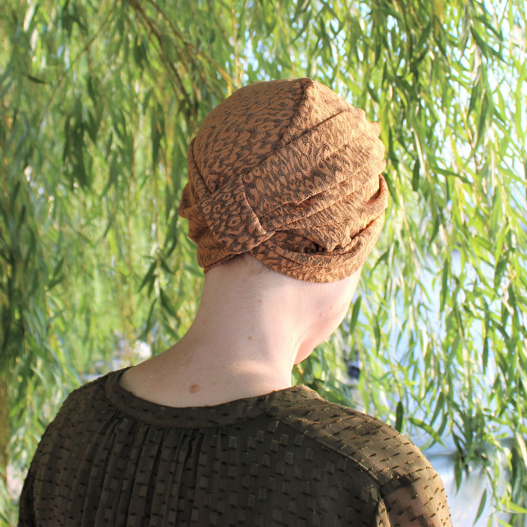 CRT - Leopard Print Raised Cotton Blend Turban