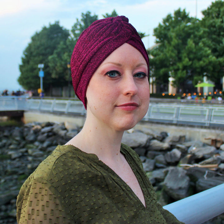 CRT - Semi-Sheer Shimmery Pleated Turban