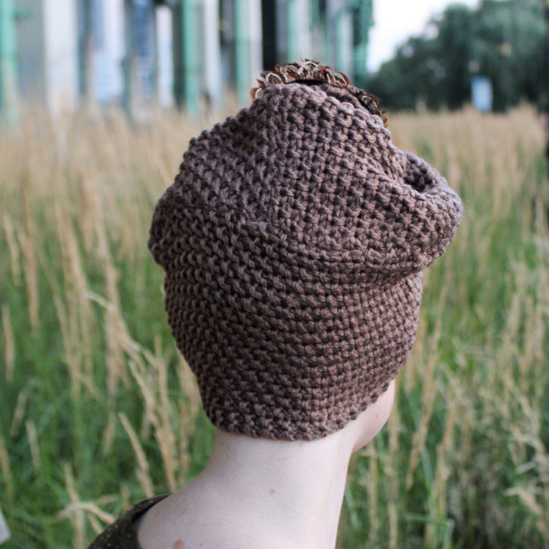 CRT - Knit Turban Feathers Pearls