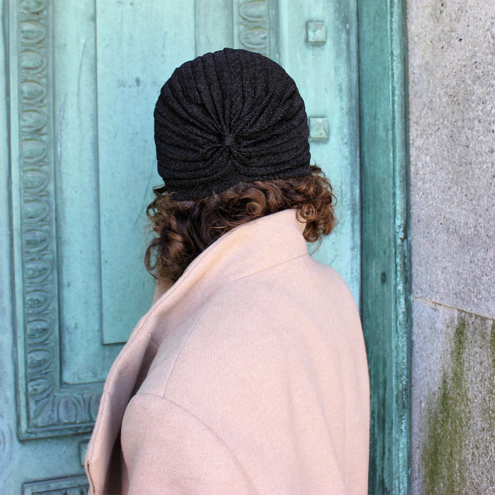CRT - Semi-Sheer Shimmery Pleated Turban