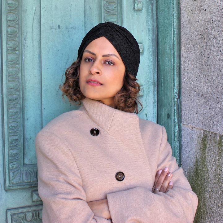 CRT - Semi-Sheer Shimmery Pleated Turban