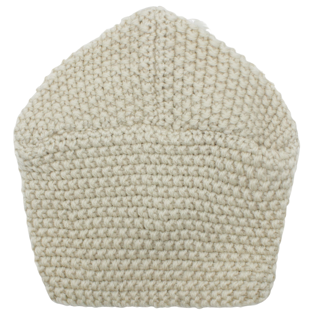 CRT - Knit Turban Feathers Pearls