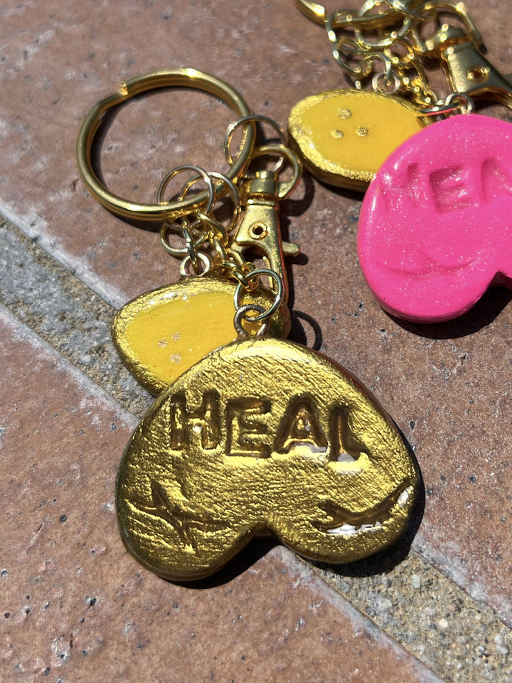 Heart Boob "Heal" Resilience Keychain