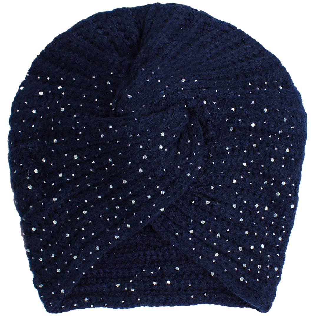 CRT - Knit Turban Twist Knot Rhinestone Sparkles