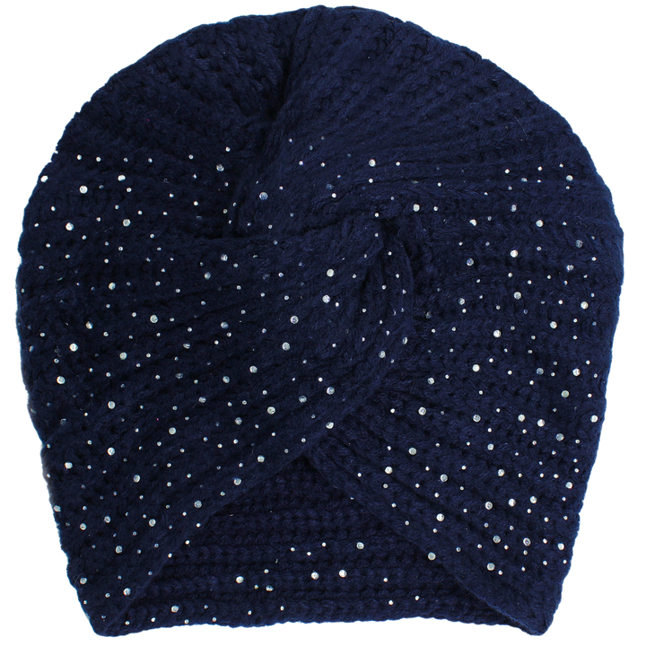 CRT - Knit Turban Twist Knot Rhinestone Sparkles