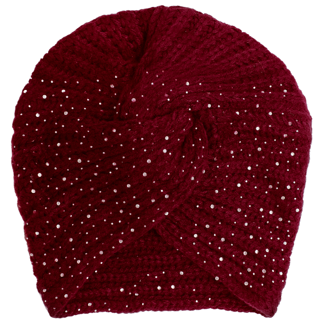 CRT - Knit Turban Twist Knot Rhinestone Sparkles