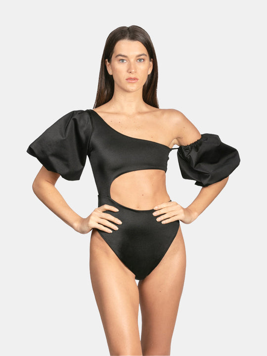 La Paz Asymmetrical One Piece in Black