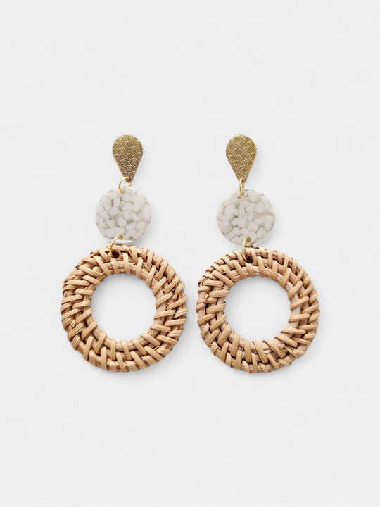 Lana Earrings - Dark Rattan