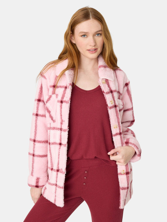 Let's Get Cozy Plaid Cozy Plush Jacket