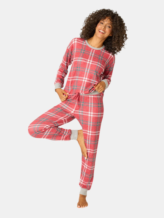 Let's Get Toasty Red Plaid Pants Set