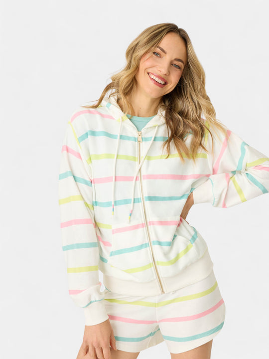 Limes & Sunshine Stripe Full Zip Hoodie