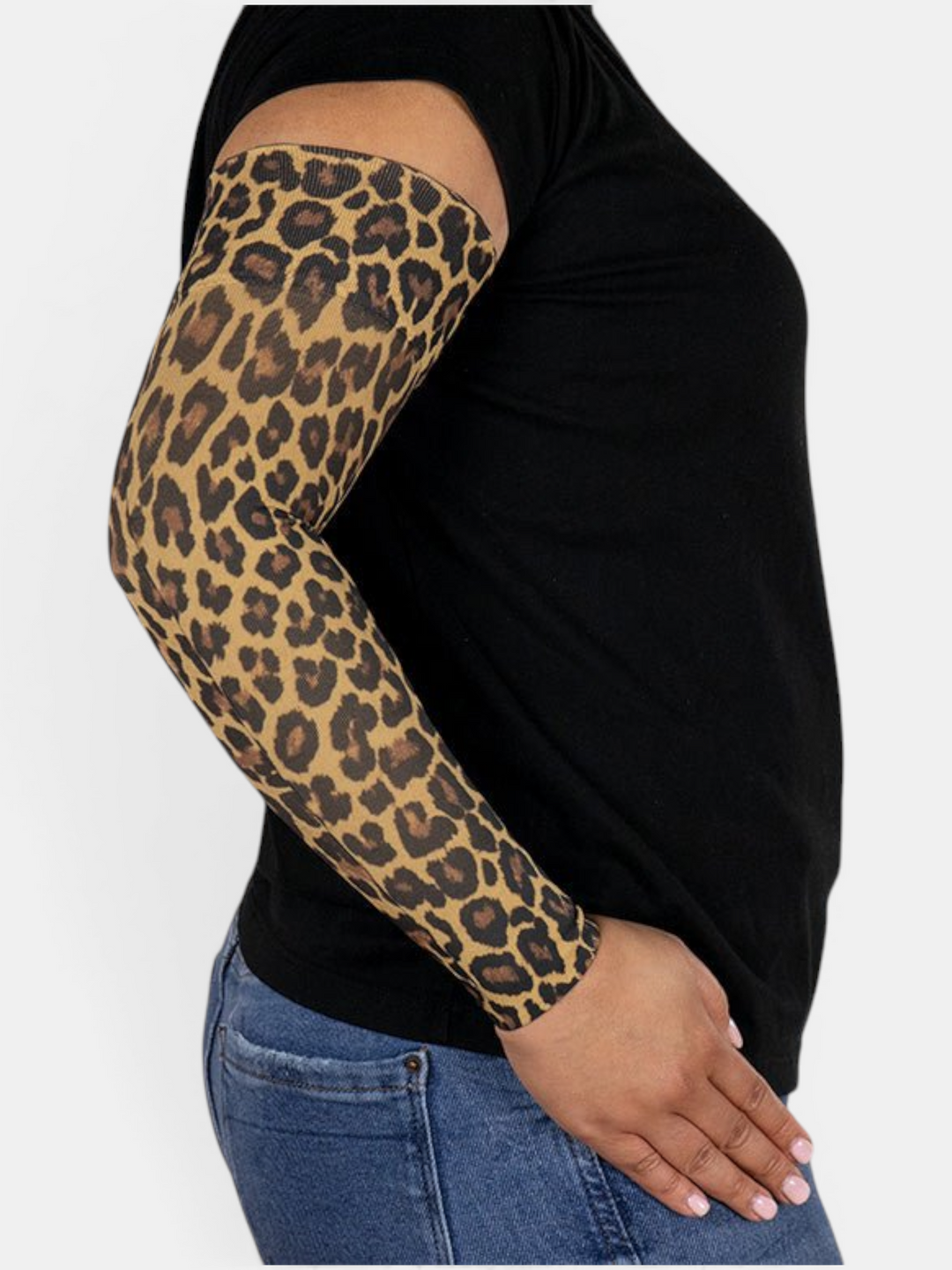 Leopard Gradient Compression Arm Sleeve