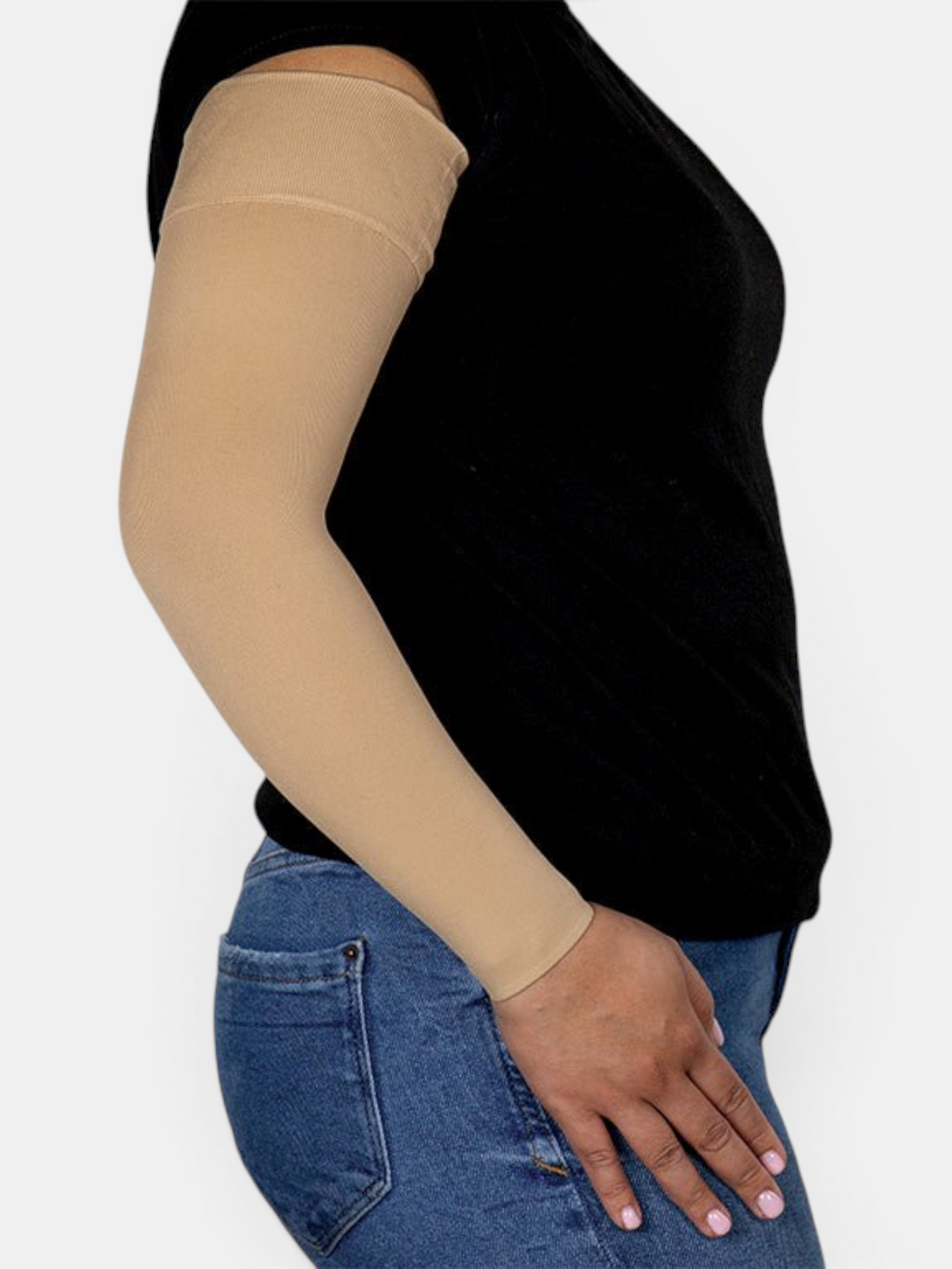Beige Gradient Compression Arm Sleeve