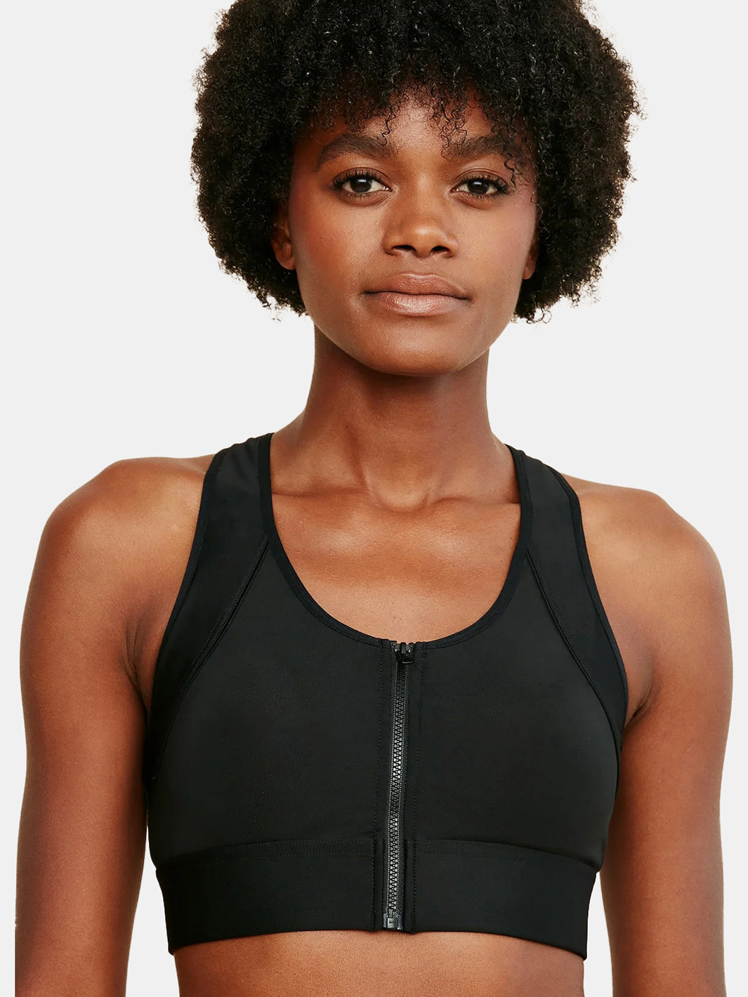 Hero Mastectomy Sports Bra With Front Closure Black