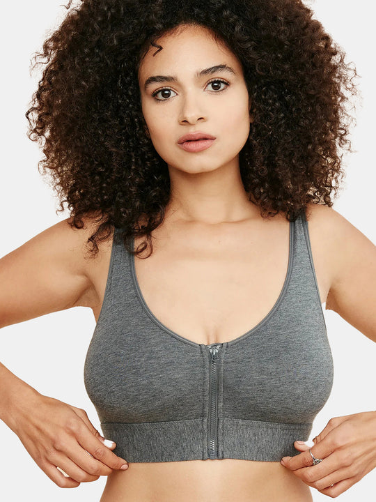 Wilderness Front Closure Bralette for Mastectomy Lumpectomy Reconstruction Gray