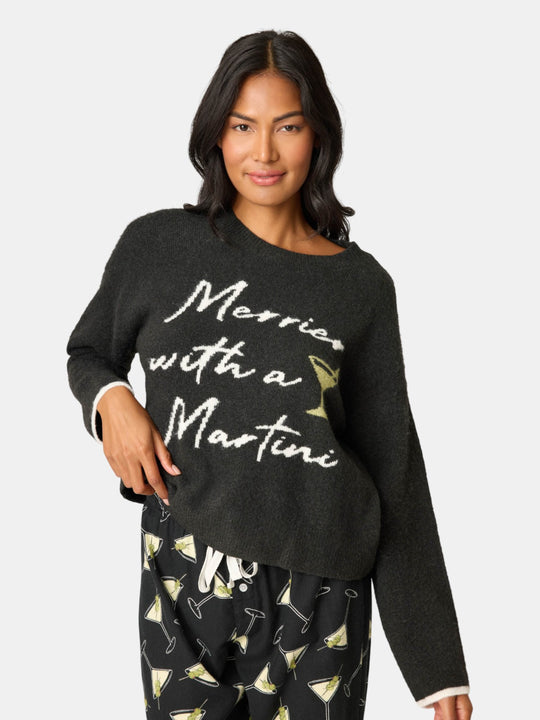 Merrier With A Martini Snuggle Sweater