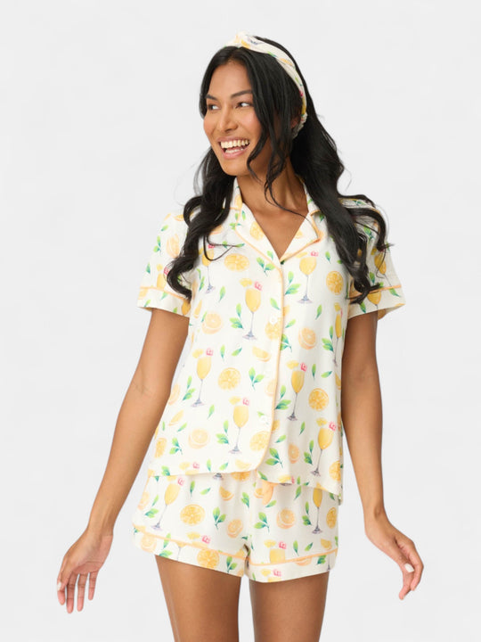Mimosa Me Drink Print 3-piece PJ Short Set