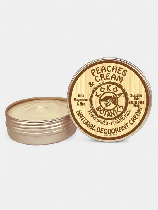 Peaches and Cream - Natural Deodorant Cream - Baking Soda Free  - 2.5 oz