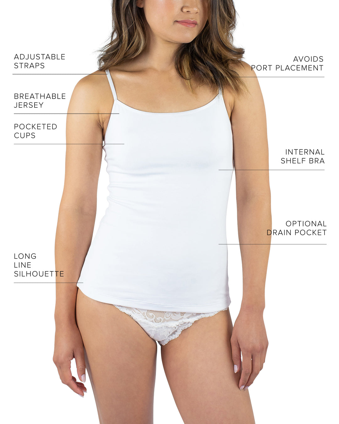 Maia Sustainable Jersey Cami, White