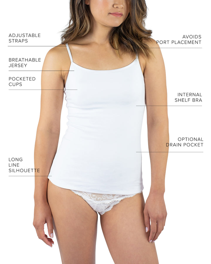 Maia Sustainable Jersey Cami, White