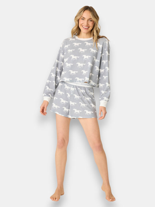 Boyfriend Boxer Horse Print Short Set