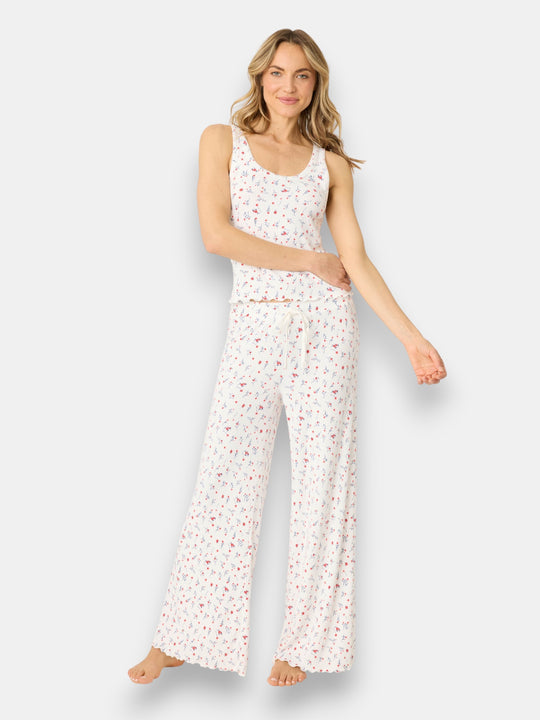 La Rose Ribbed Floral PJ Set