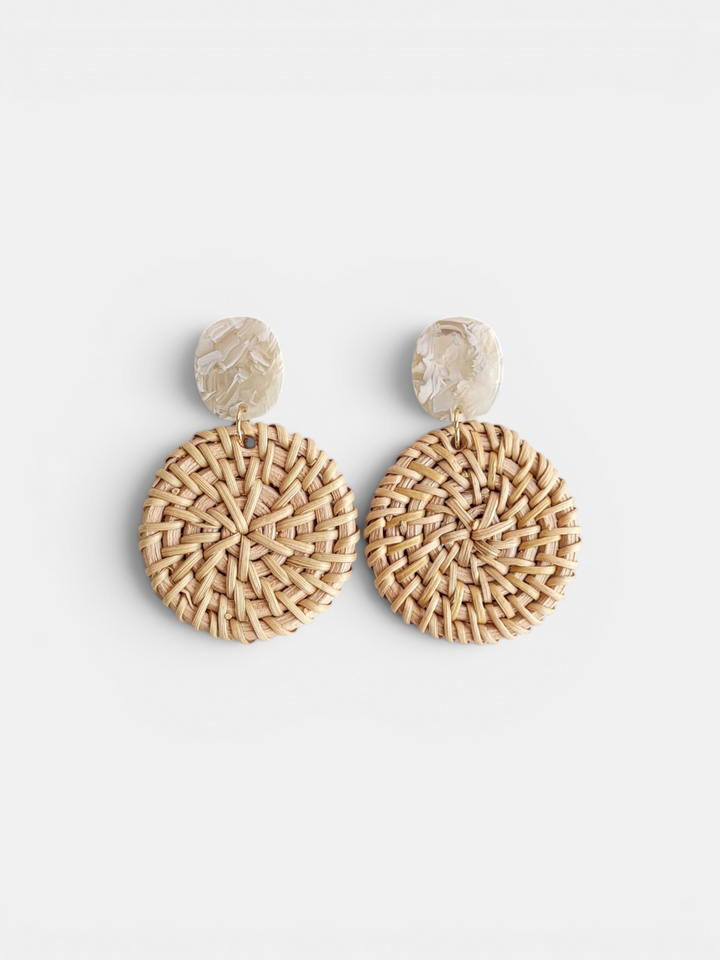 Dominica Earrings - Dark Rattan