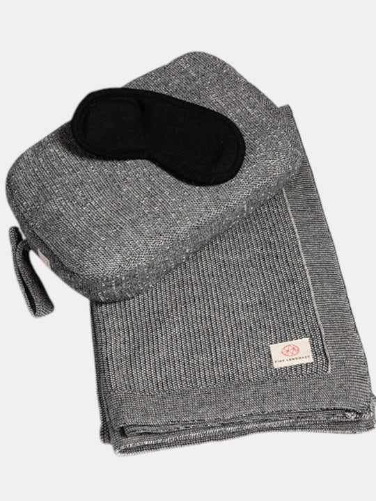 Shades Organic Cotton Travel Blanket and Eye Mask Set