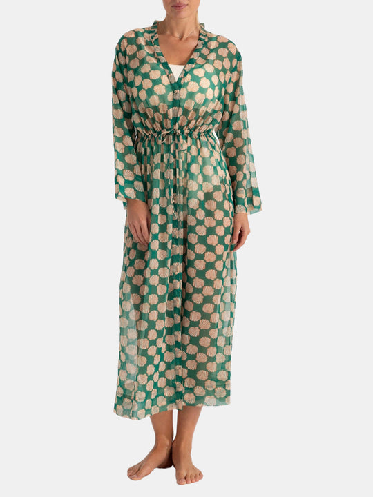 Shelby Cinched Tie Kimono Cover-up in Green