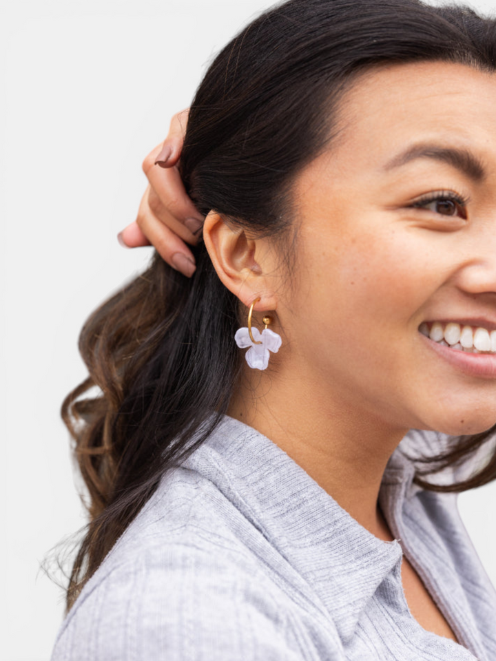 Magnolia Hoops - White