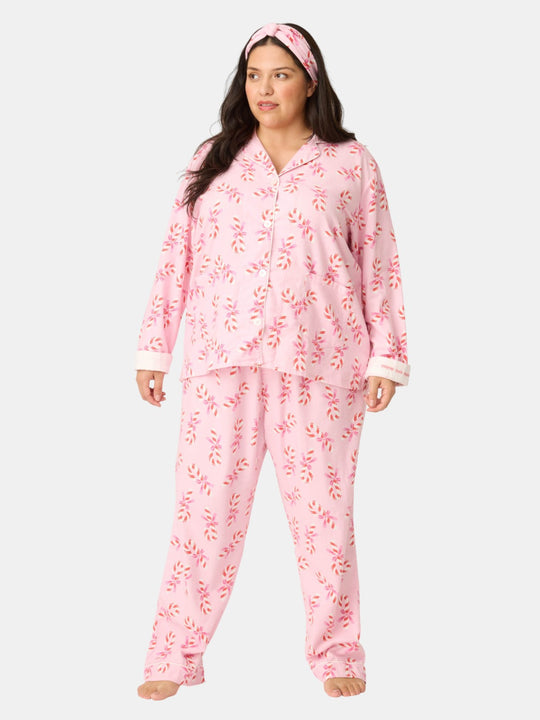 Sweeter Than Sugar 3-Piece Candy Cane Print Plus Size Flannel PJ Set