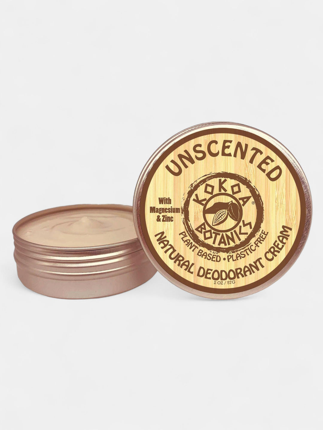 Unscented - Natural Deodorant Cream - Aluminum-Free - Plastic-Free 2.5 oz