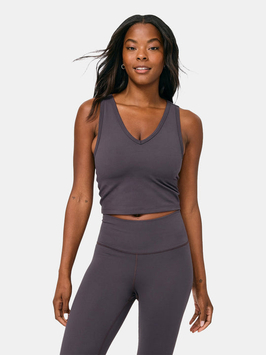 TLC Racer Crop Top in Mocha