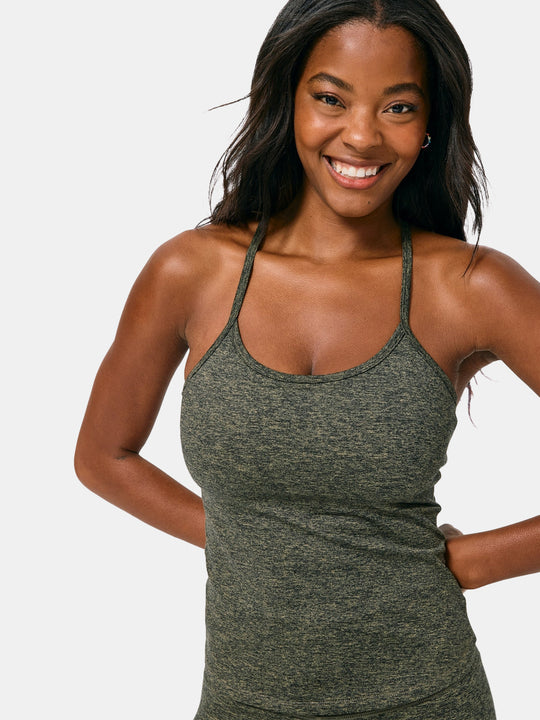 TLC Y-Back Tank in Uniform Green