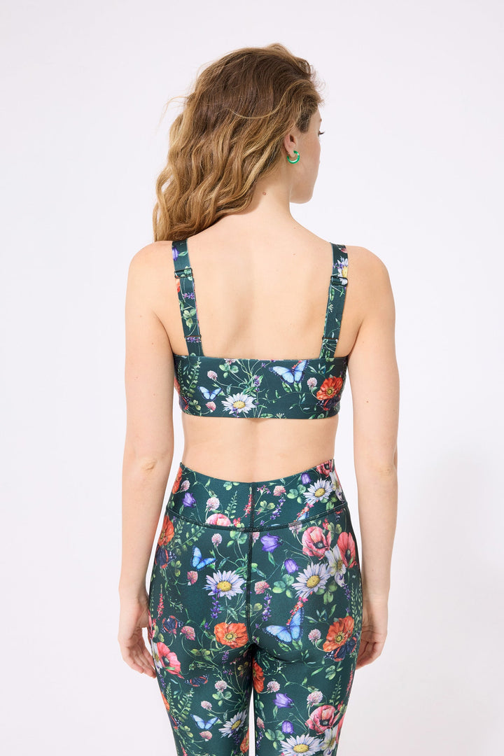 Hi-Shine Scoop Neck Bra in Butterfly Floral