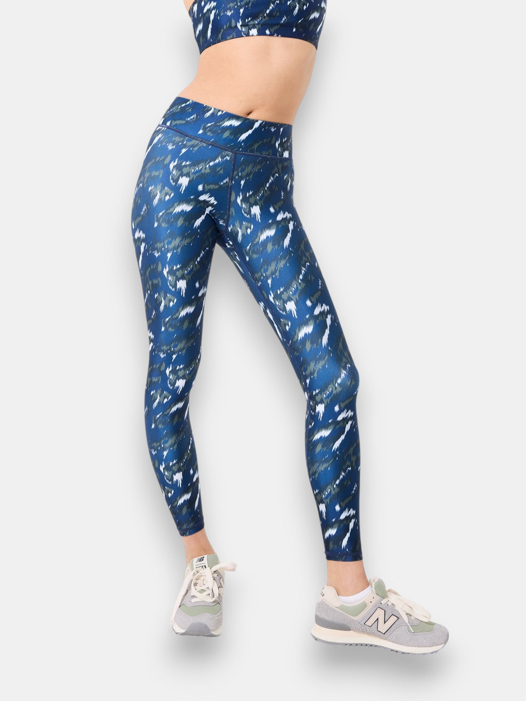 Hi-Shine Leggings in Navy Painted Leopard