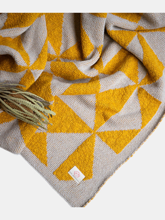 Trikona Organic Cotton Knit Throw Blanket