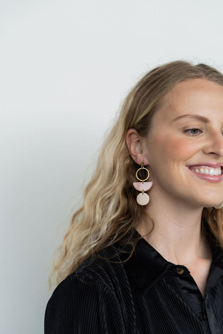 Wren Earrings - Blush & Linen