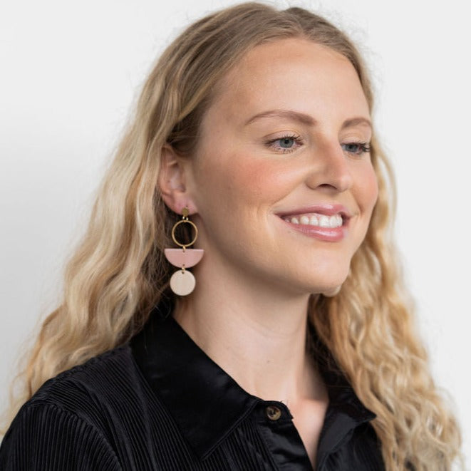 Wren Earrings - Blush & Linen