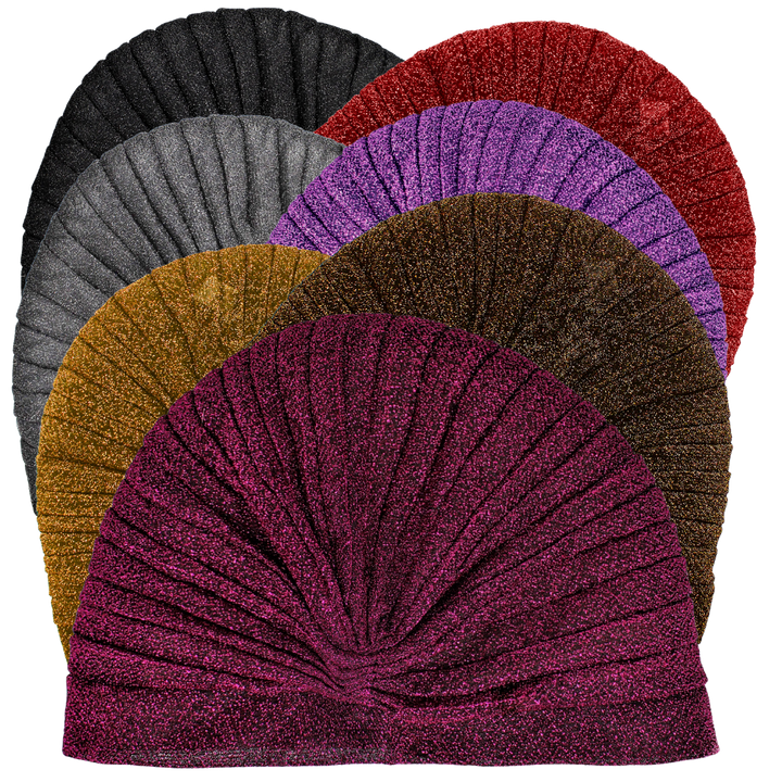 CRT - Semi-Sheer Shimmery Pleated Turban