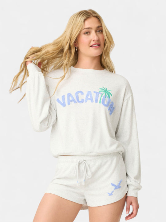 Vacay Vibes "Vacation" Long Sleeve Sweatshirt