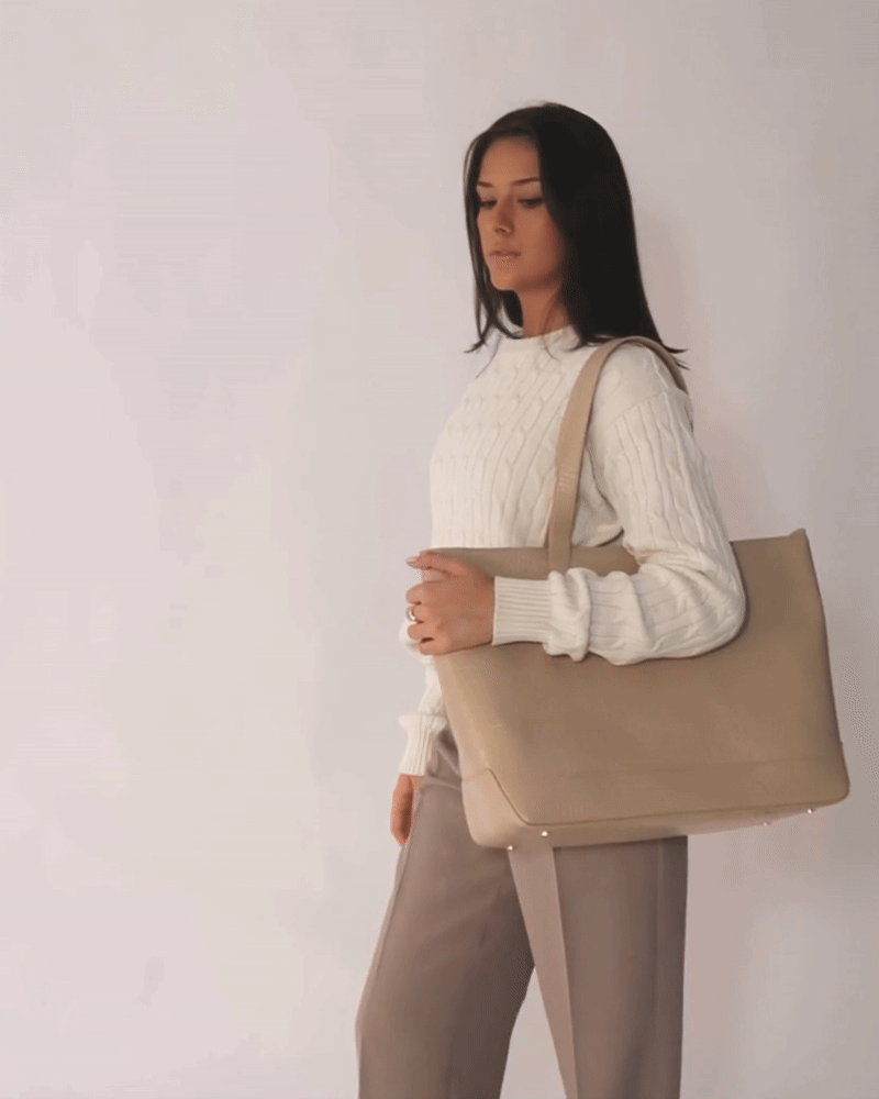 THE TOTE - CREAM CROC