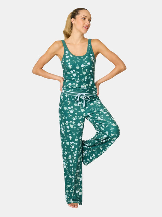 Winter Wonderland Floral Print Velour Tank Top