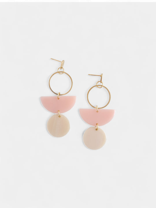 Wren Earrings - Blush & Linen